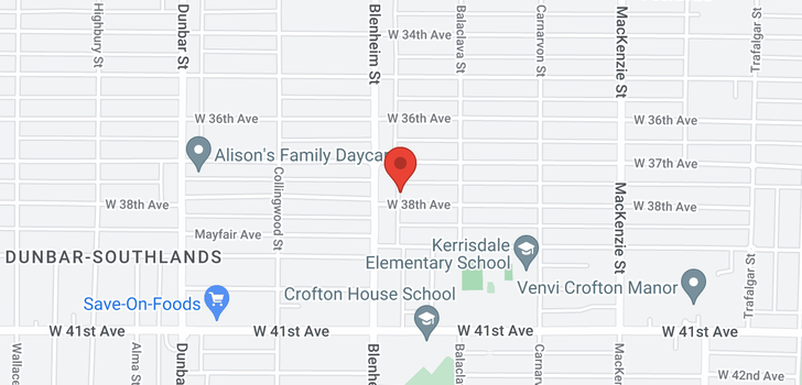 map of 3287 W 38TH AVENUE